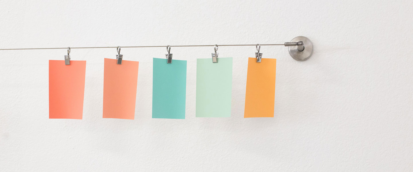 Image of post it notes on a line